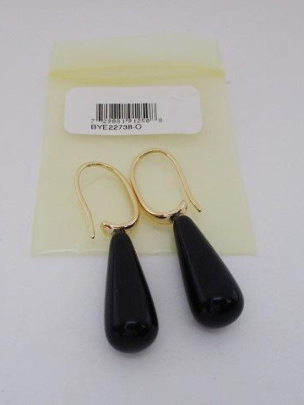 Black & Gold Teardrop Dangle Earrings